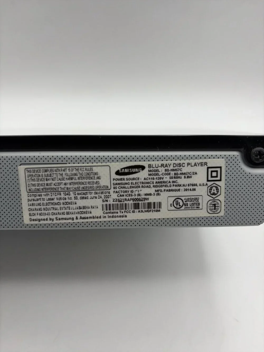 Samsung BD-FM57C Blu-ray Player Wi-Fi 1080p HDMI USB DVD-Video w/ Remote Tested